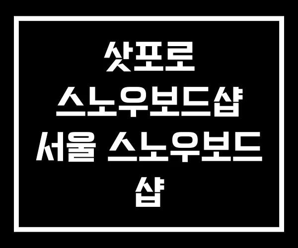 삿포로 스노우보드샵 서울 스노우보드 샵