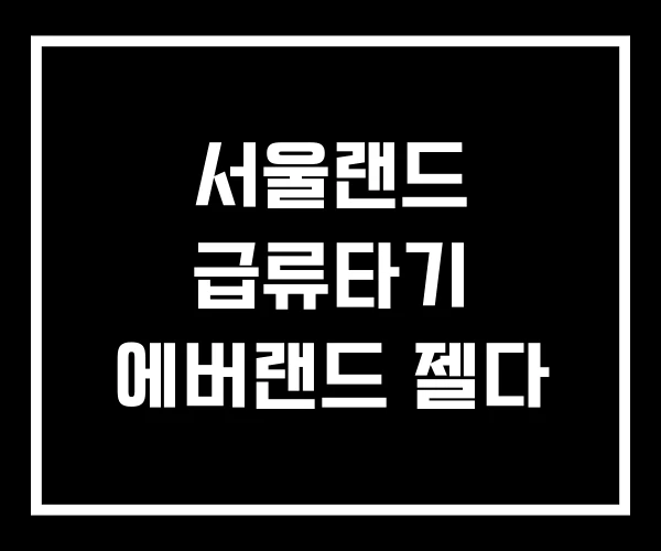 서울랜드 급류타기 에버랜드 젤다
