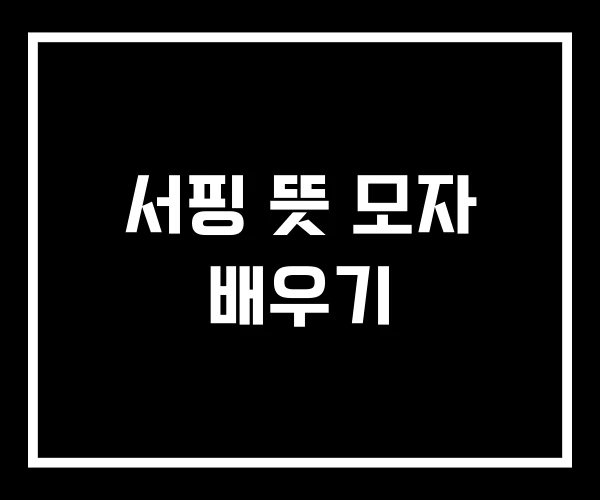 서핑 뜻 모자 배우기