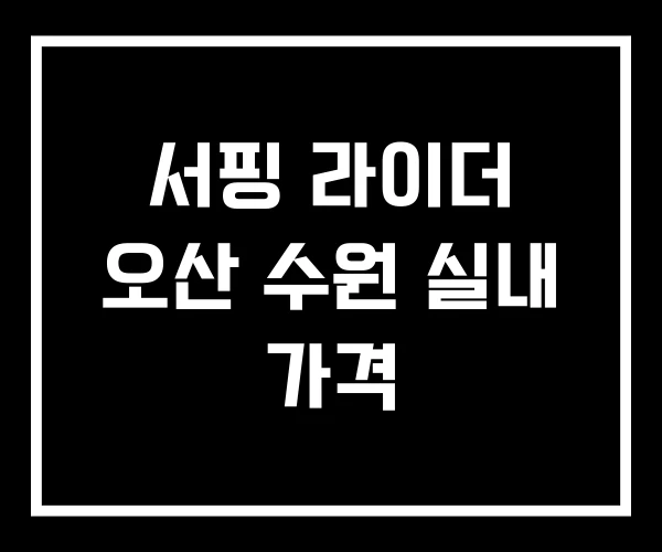 서핑 라이더 오산 수원 실내 가격