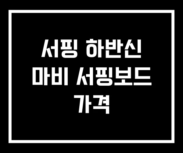 서핑 하반신 마비 서핑보드 가격