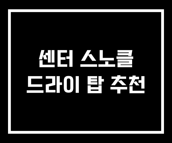 센터 스노클 드라이 탑 추천