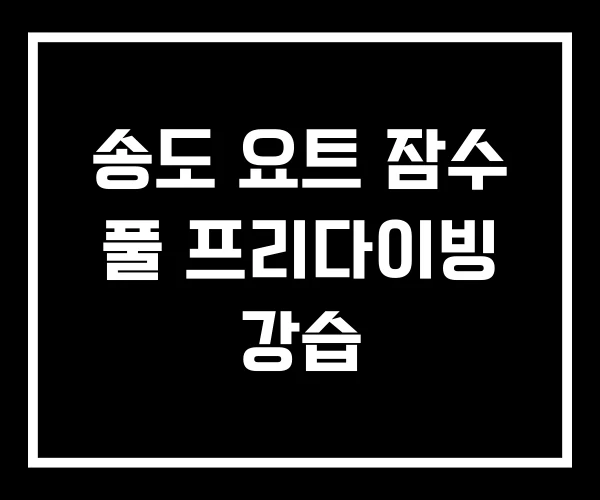 송도 요트 잠수 풀 프리다이빙 강습