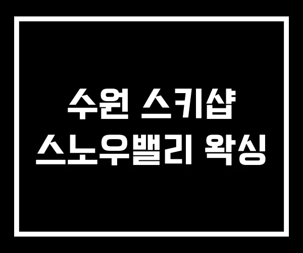 수원 스키샵 스노우밸리 왁싱