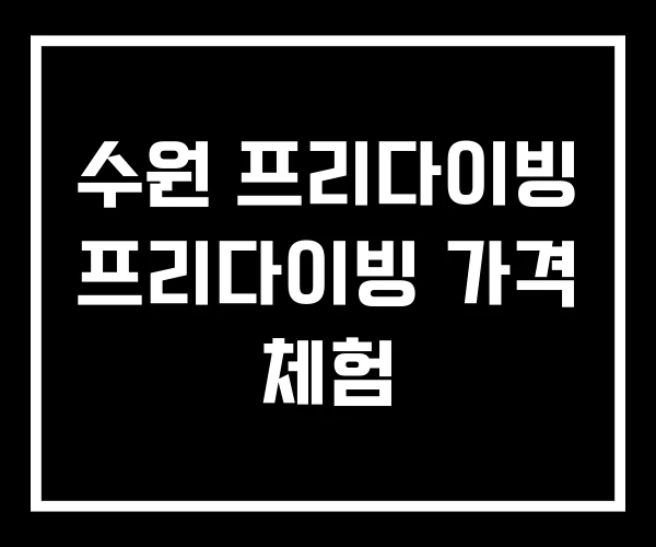 수원 프리다이빙 프리다이빙 가격 체험