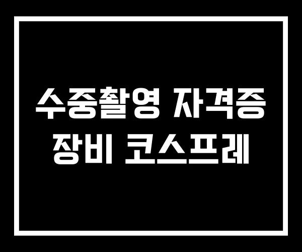 수중촬영 자격증 장비 코스프레
