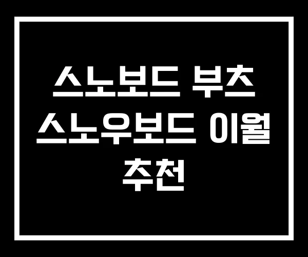 스노보드 부츠 스노우보드 이월 추천