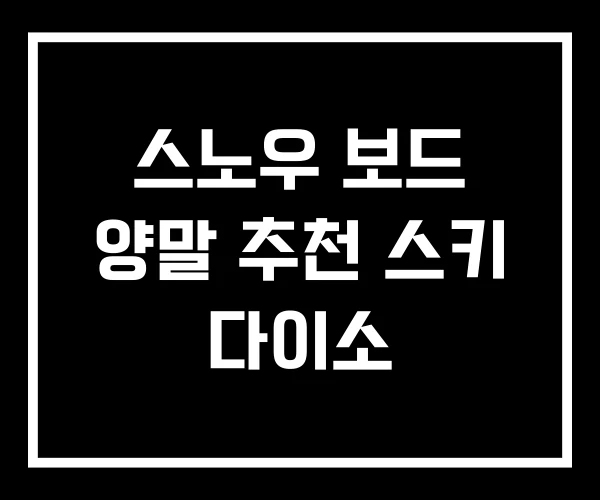 스노우 보드 양말 추천 스키 다이소