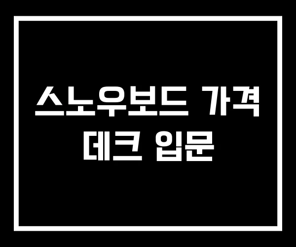 스노우보드 가격 데크 입문 스노우보드 가격 데크 입문
