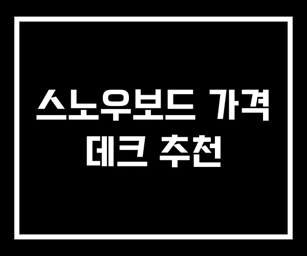스노우보드 가격 데크 추천