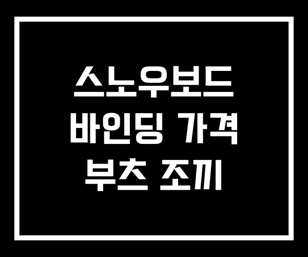 스노우보드 바인딩 가격 부츠 조끼