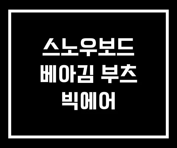 스노우보드 베아김 부츠 빅에어