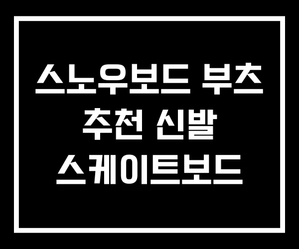 스노우보드 부츠 추천 신발 스케이트보드