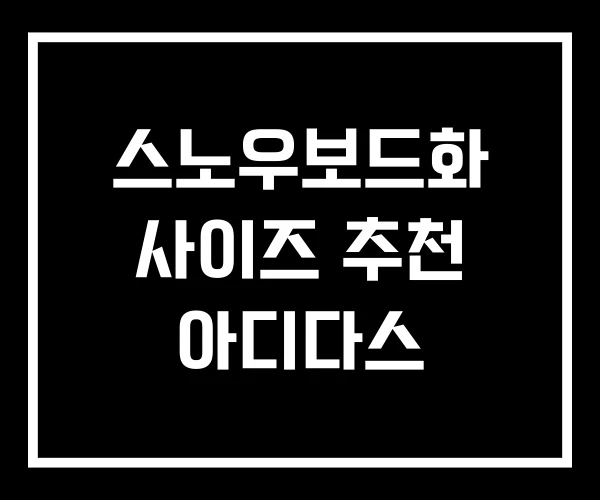 스노우보드화 사이즈 추천 아디다스 스노우보드화 사이즈 추천 아디다스