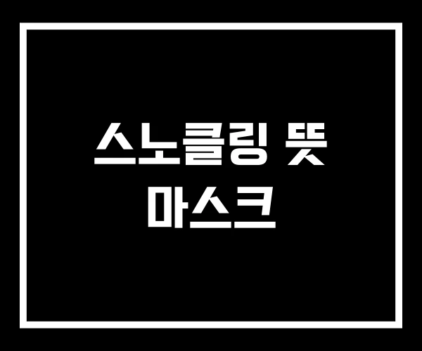 스노클링 뜻 마스크 스노클링 뜻 마스크