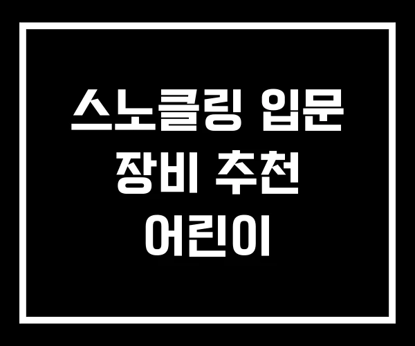 스노클링 입문 장비 추천 어린이 스노클링 입문 장비 추천 어린이