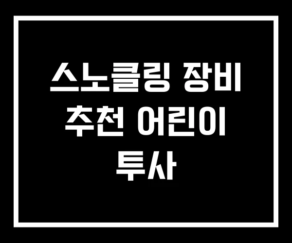 스노클링 장비 추천 어린이 투사