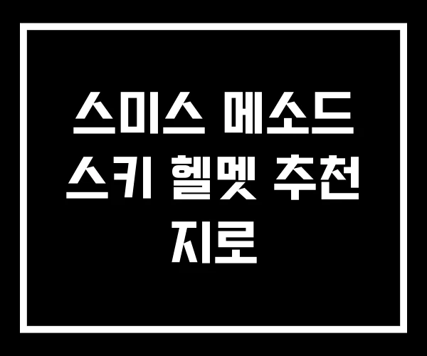 스미스 메소드 스키 헬멧 추천 지로