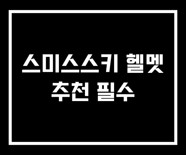 스미스스키 헬멧 추천 필수 스미스스키 헬멧 추천 필수