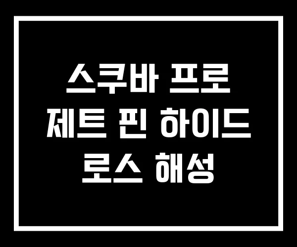 스쿠바 프로 제트 핀 하이드 로스 해성