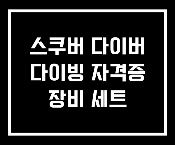 스쿠버 다이버 다이빙 자격증 장비 세트