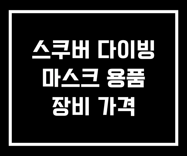 스쿠버 다이빙 마스크 용품 장비 가격