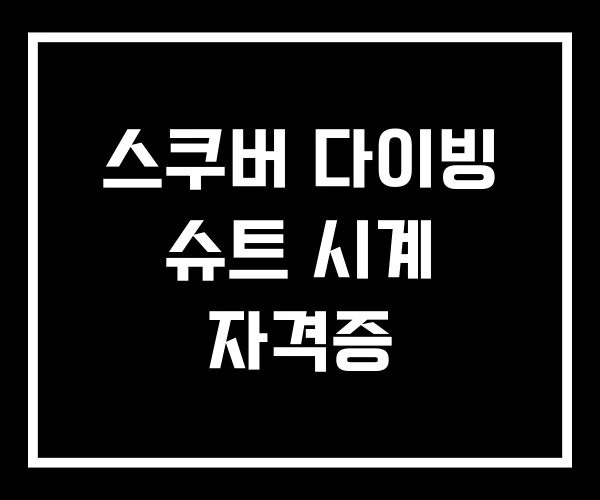 스쿠버 다이빙 슈트 시계 자격증 스쿠버 다이빙 슈트 시계 자격증