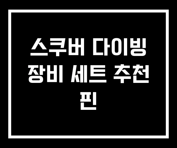 스쿠버 다이빙 장비 세트 추천 핀