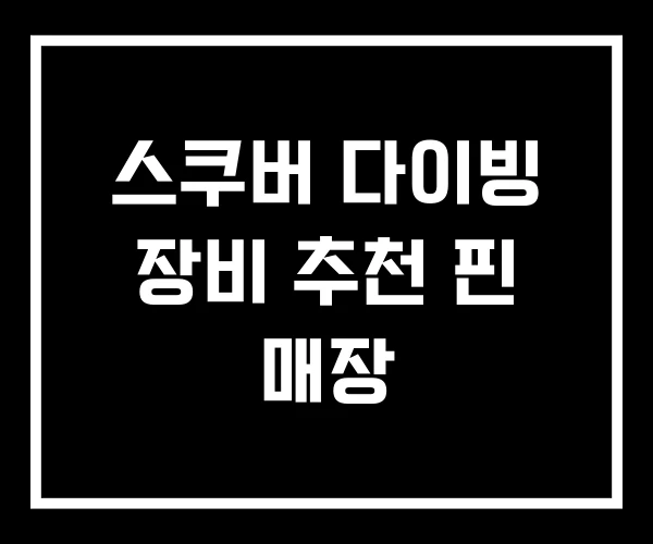 스쿠버 다이빙 장비 추천 핀 매장