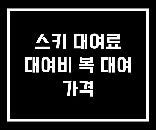 스키 대여료 대여비 복 대여 가격