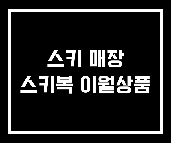 스키 매장 스키복 이월상품