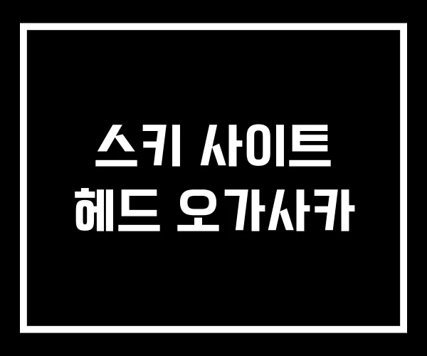 스키 사이트 헤드 오가사카