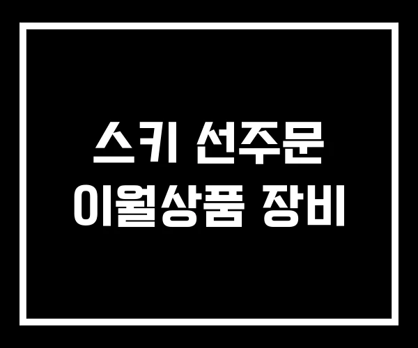 스키 선주문 이월상품 장비