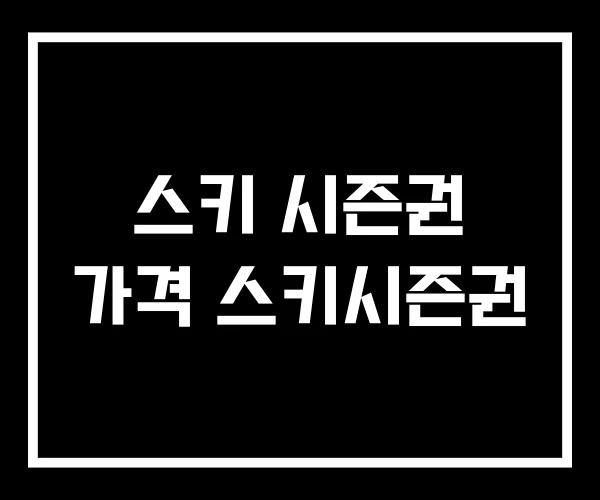 스키 시즌권 가격 스키시즌권