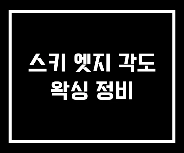 스키 엣지 각도 왁싱 정비 스키 엣지 각도 왁싱 정비
