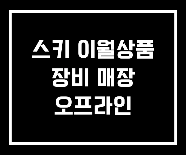 스키 이월상품 장비 매장 오프라인