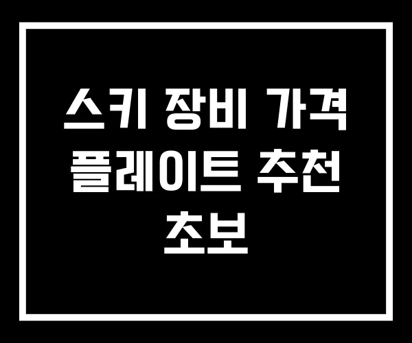 스키 장비 가격 플레이트 추천 초보