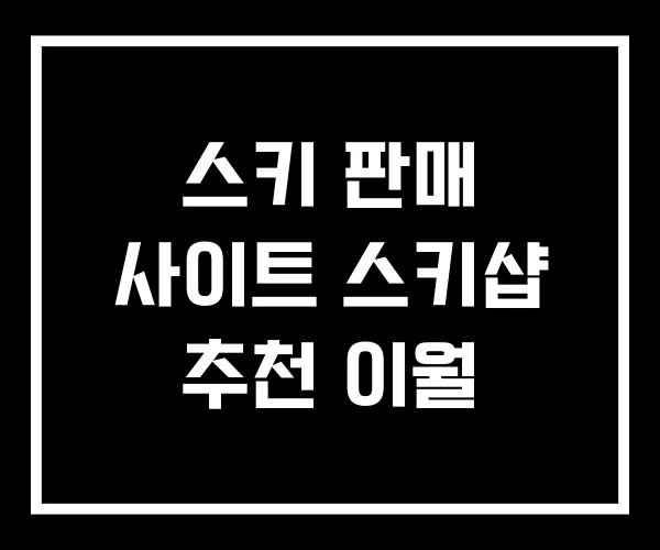 스키 판매 사이트 스키샵 추천 이월