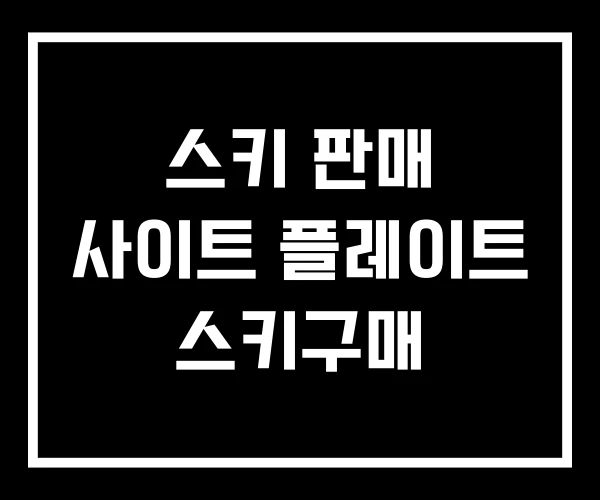 스키 판매 사이트 플레이트 스키구매