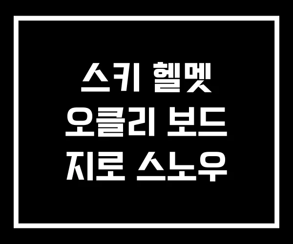 스키 헬멧 오클리 보드 지로 스노우
