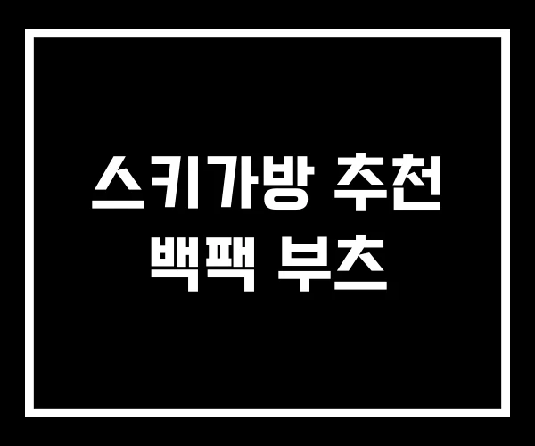 스키가방 추천 백팩 부츠