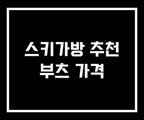 스키가방 추천 부츠 가격