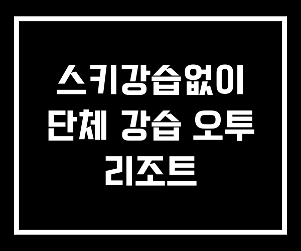 스키강습없이 단체 강습 오투 리조트