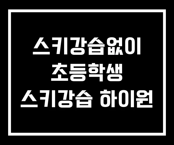 스키강습없이 초등학생 스키강습 하이원