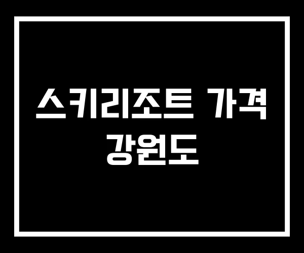 스키리조트 가격 강원도