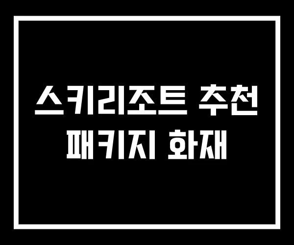 스키리조트 추천 패키지 화재