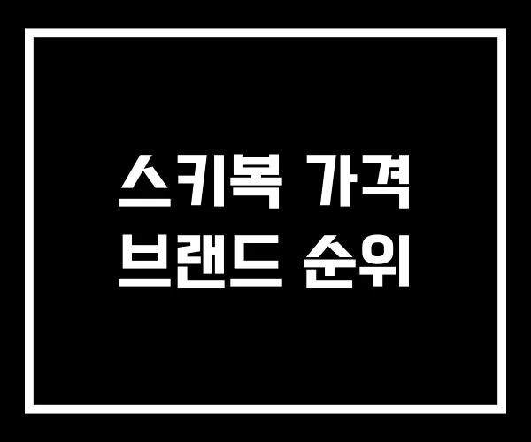 스키복 가격 브랜드 순위 스키복 가격 브랜드 순위
