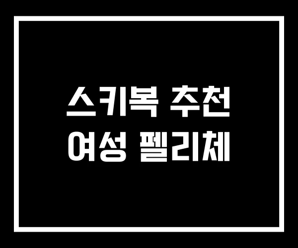 스키복 추천 여성 펠리체