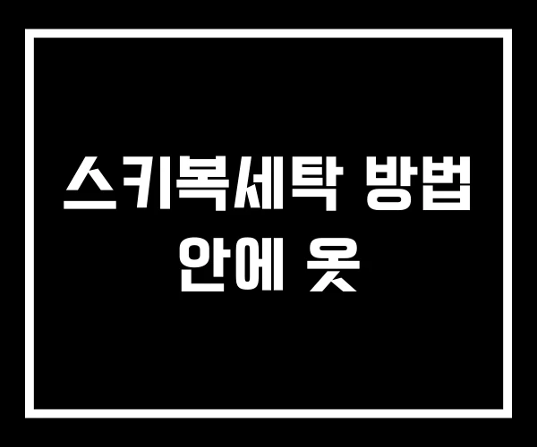 스키복세탁 방법 안에 옷 스키복세탁 방법 안에 옷