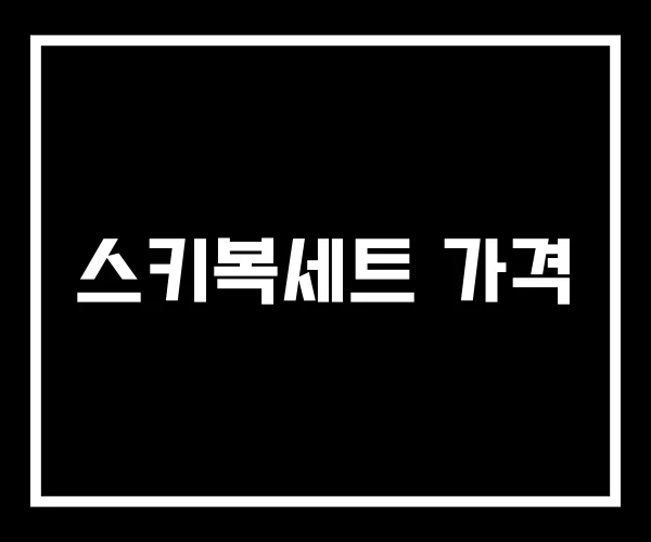 스키복세트 가격